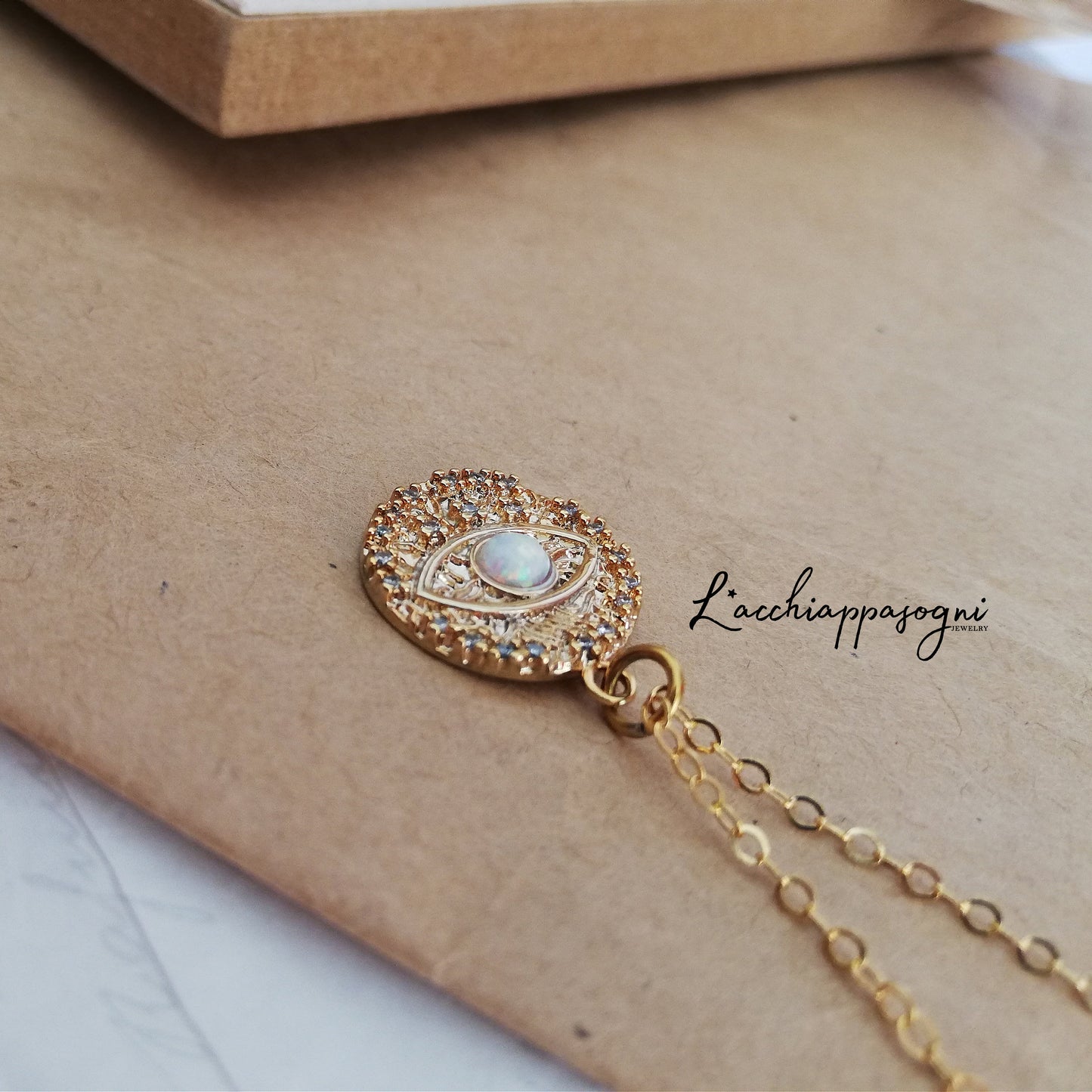 "Delphi - Evil Eye" Opal Necklace