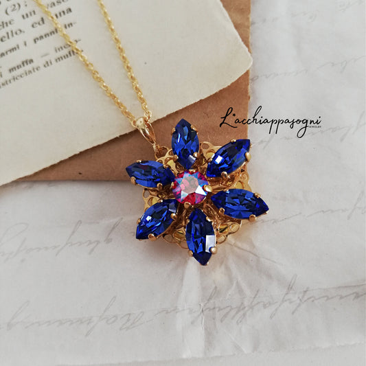 Anastasia ENGRAVED Necklace Together in Paris SAPPHIRE M