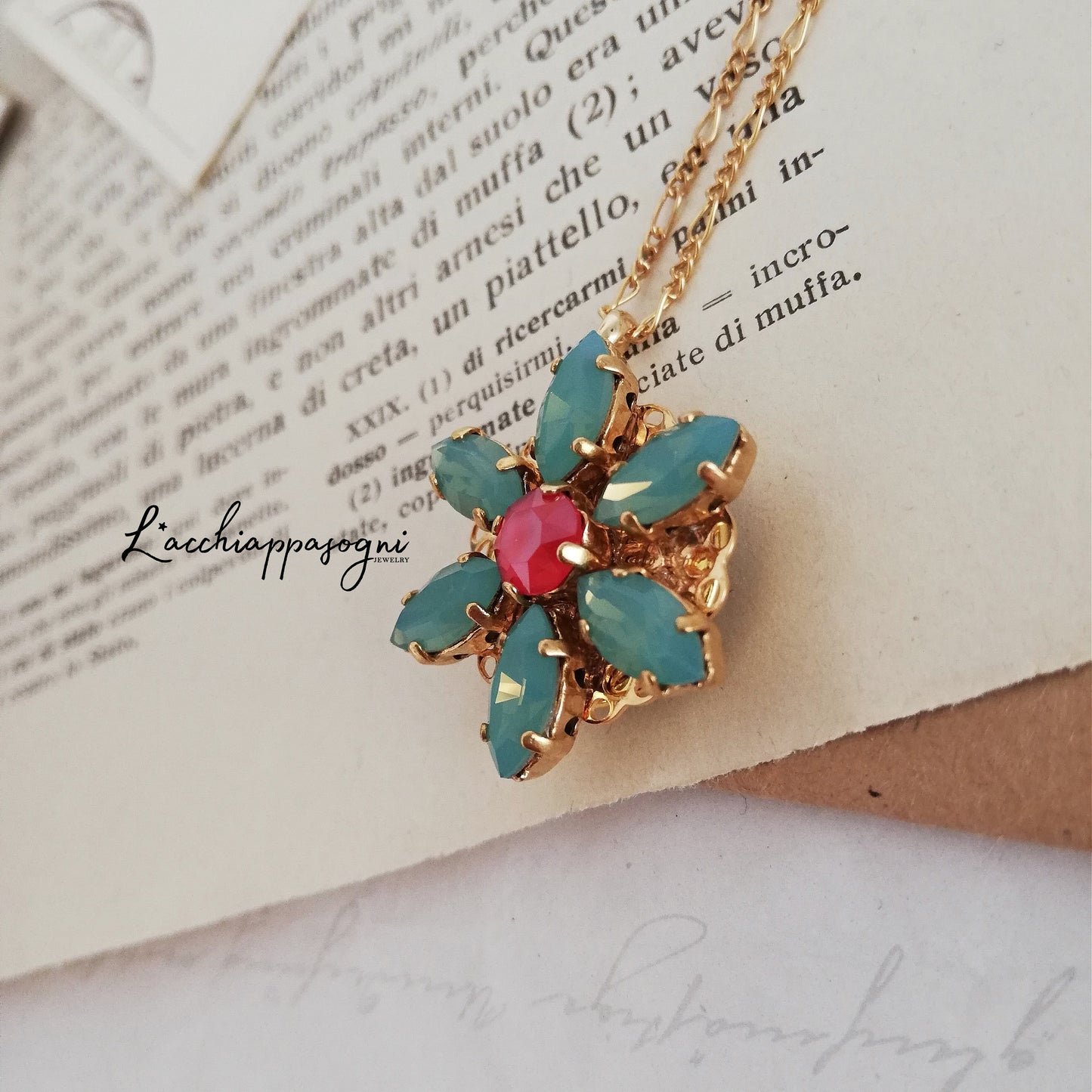 Collana Anastasia con incisione Together in Paris PACIFIC OPAL M