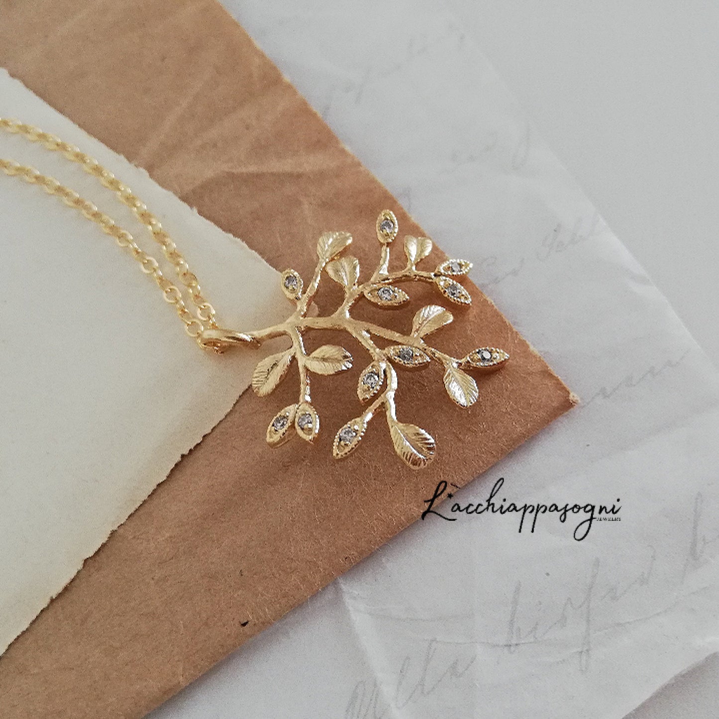 Branch Tree Necklace, Tree of Life Necklace with crystals