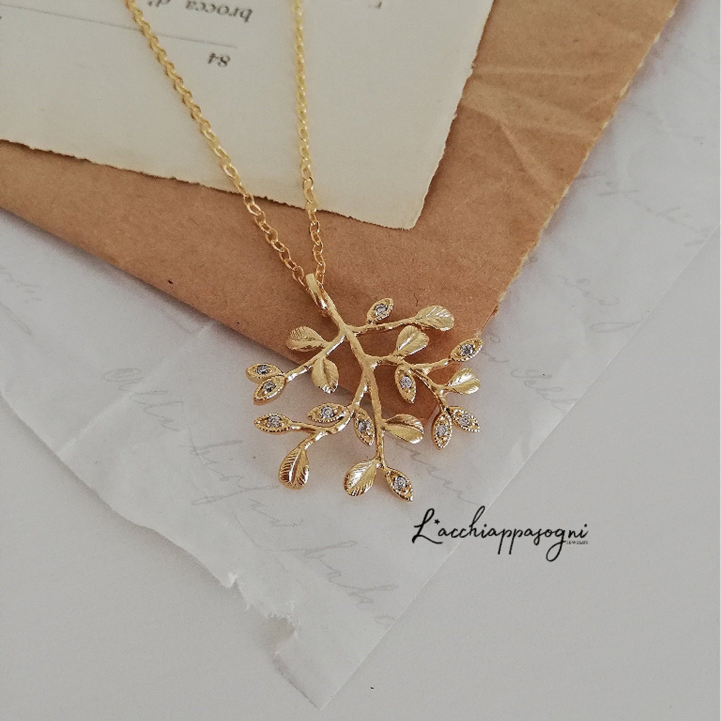 Branch Tree Necklace, Tree of Life Necklace with crystals