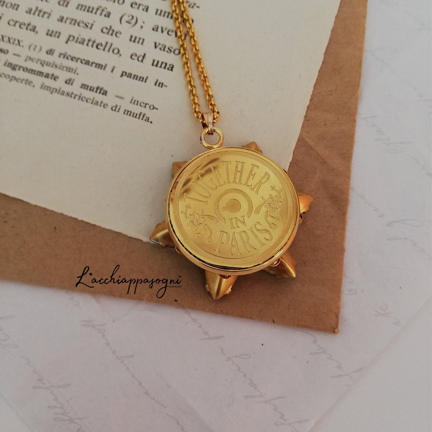 Collana Anastasia con incisione Together in Paris SAPPHIRE UD