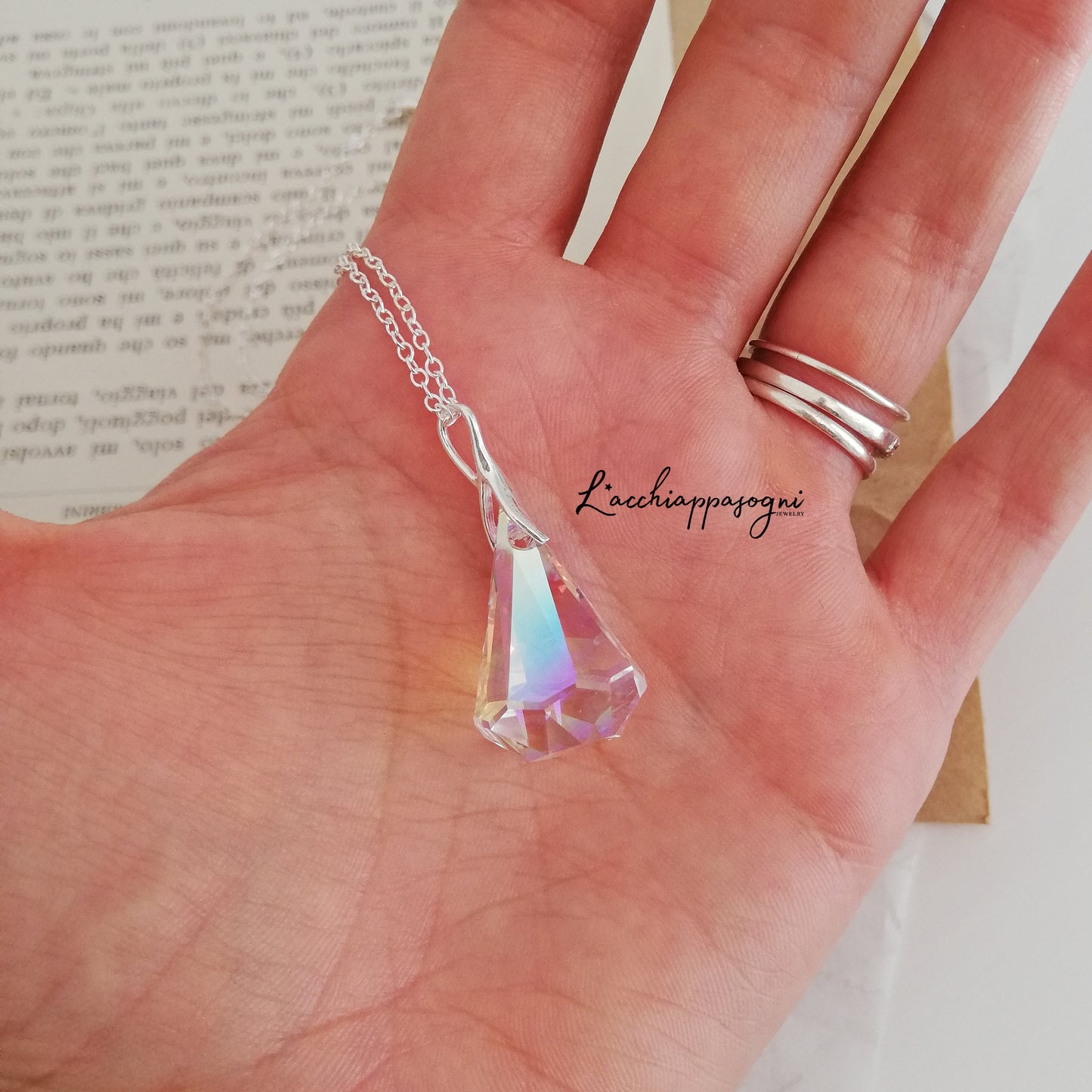 Sailor Moon Inspired Illusionary Silver Crystal Necklace