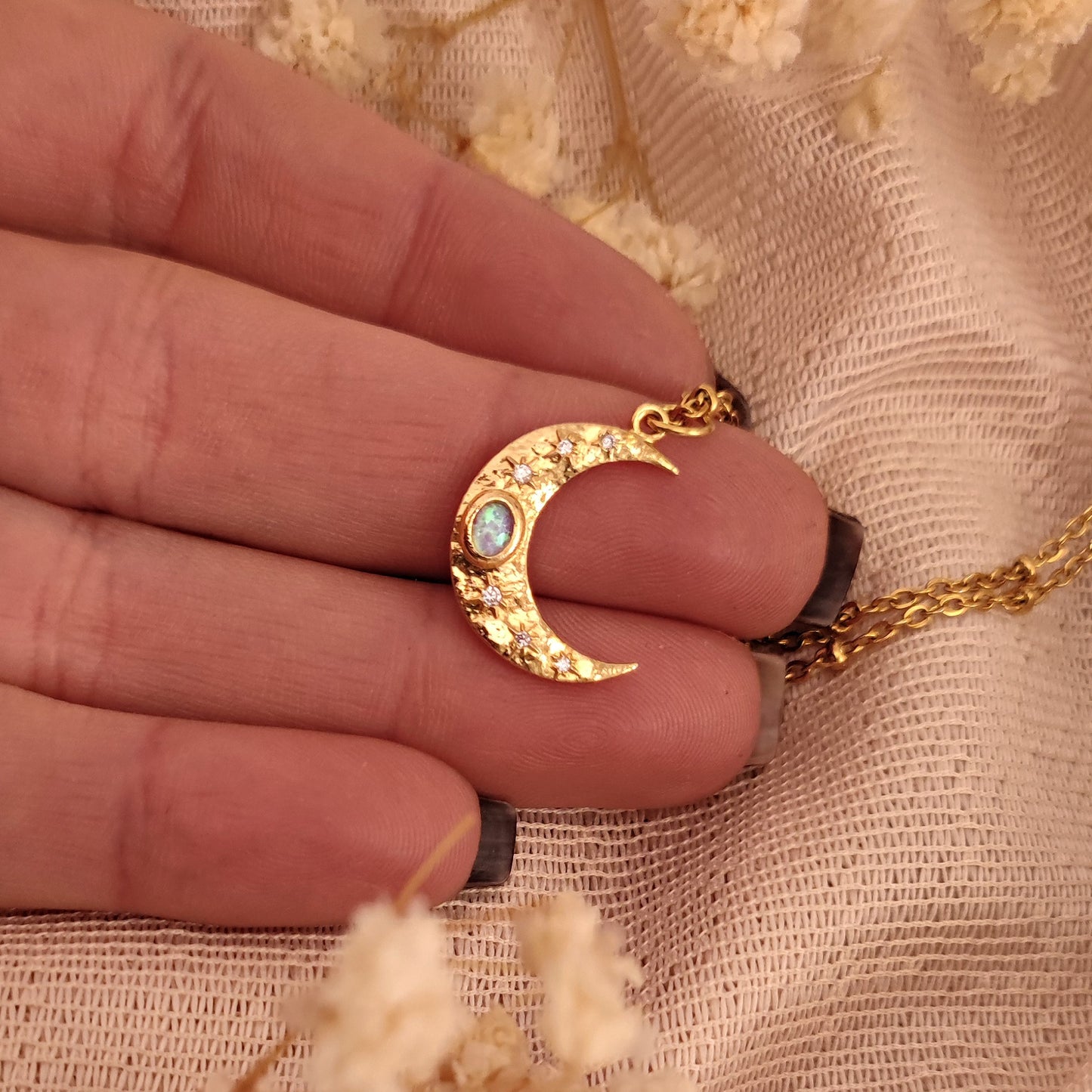 Collana "MoonMagic" con luna e Opale