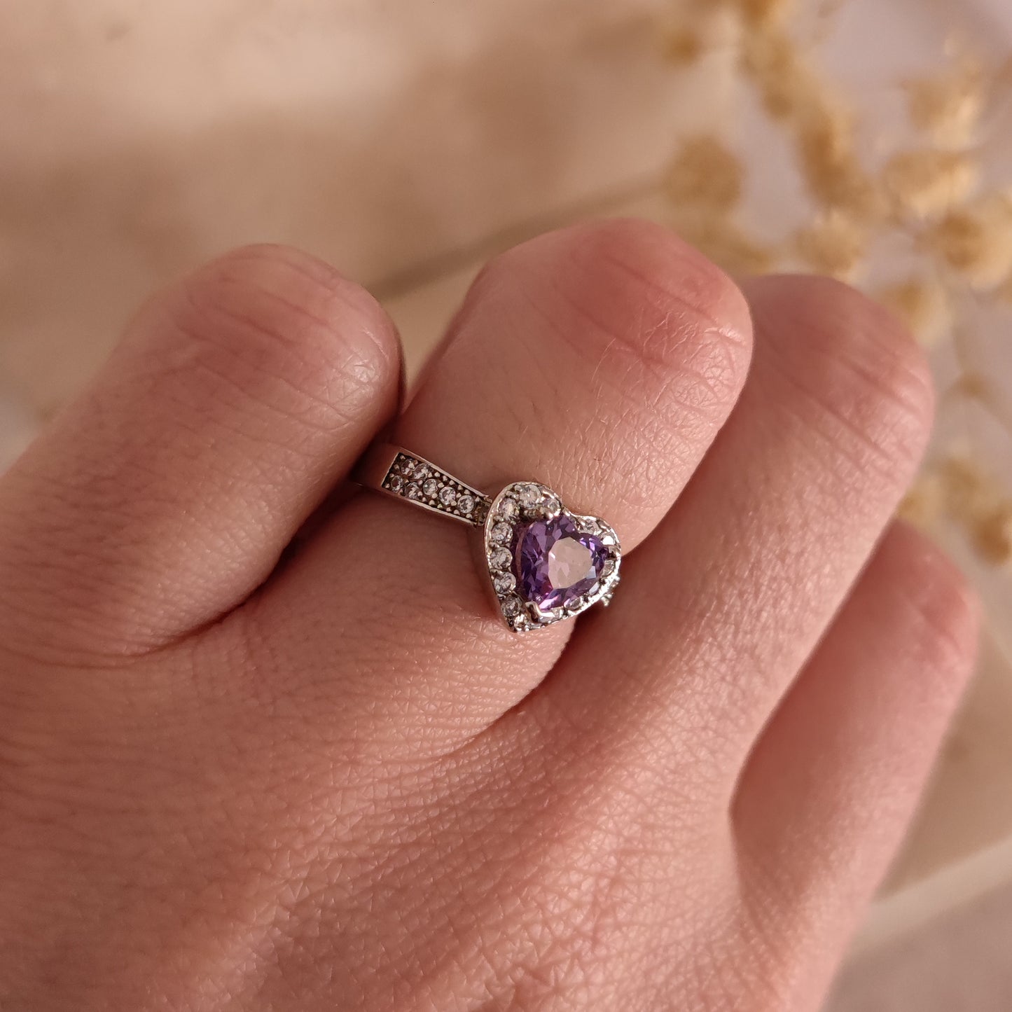 Anello di fidanzamento Cuore di Cristallo, Lilac