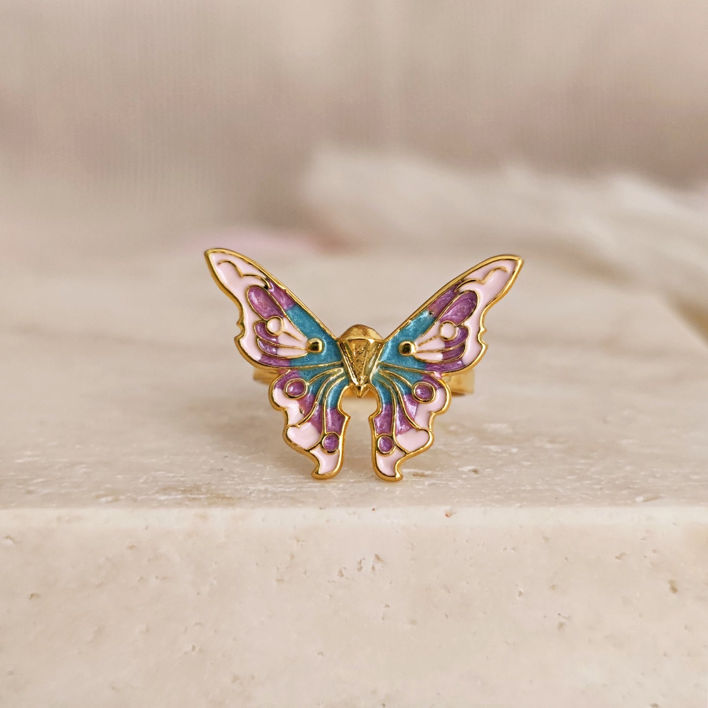 Fairy Butterfly Princess Ring, Mariposa Pastel Ring, Princess core Butterfly Ring, Coquette Princess Ring, Y2K Ring
