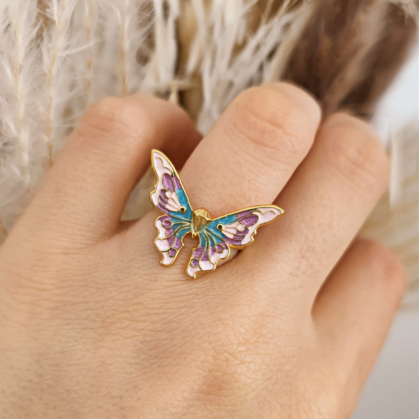 Fairy Butterfly Princess Ring, Mariposa Pastel Ring, Princess core Butterfly Ring, Coquette Princess Ring, Y2K Ring