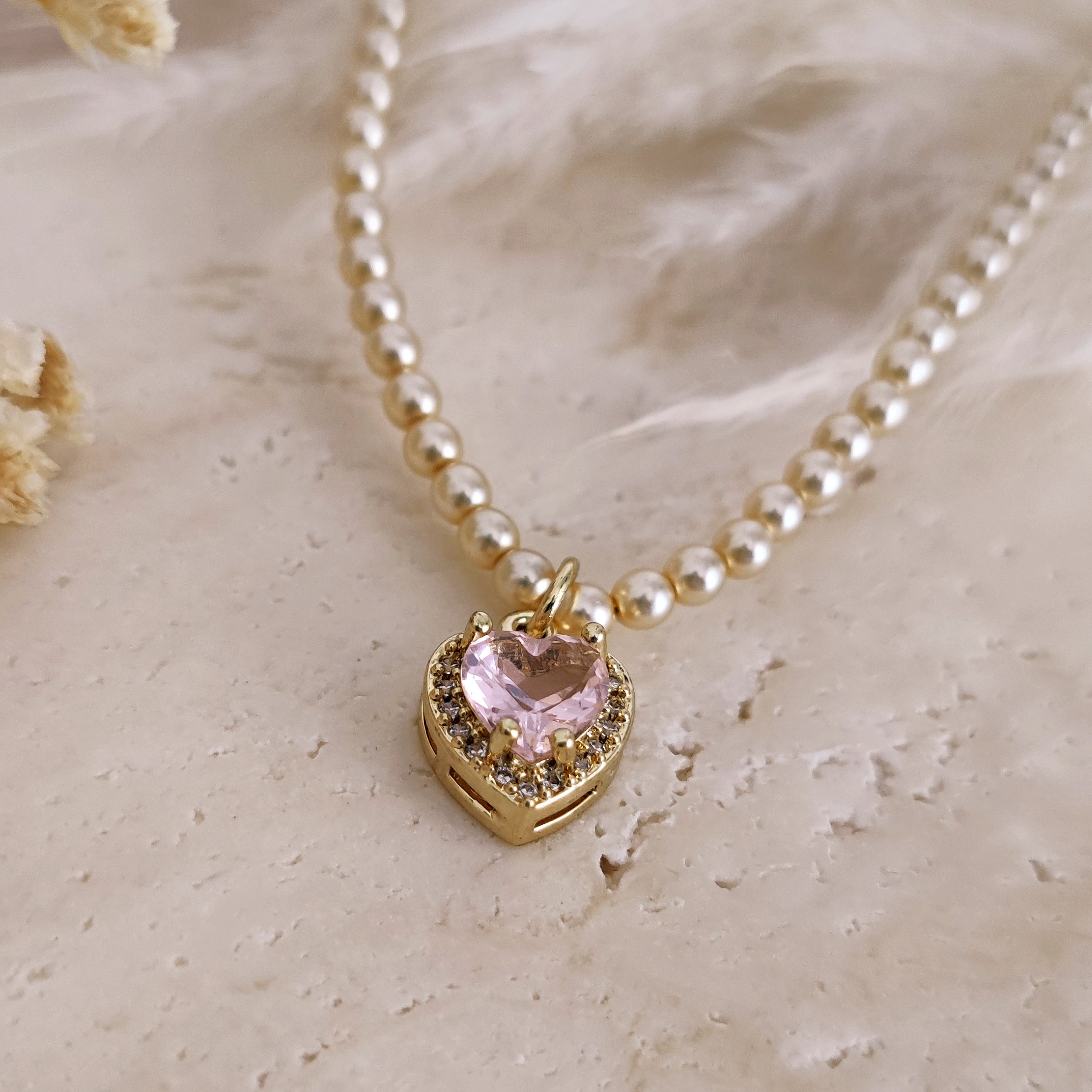 Pink Diamond Love Pearl 2024 Necklace [40+5cm]