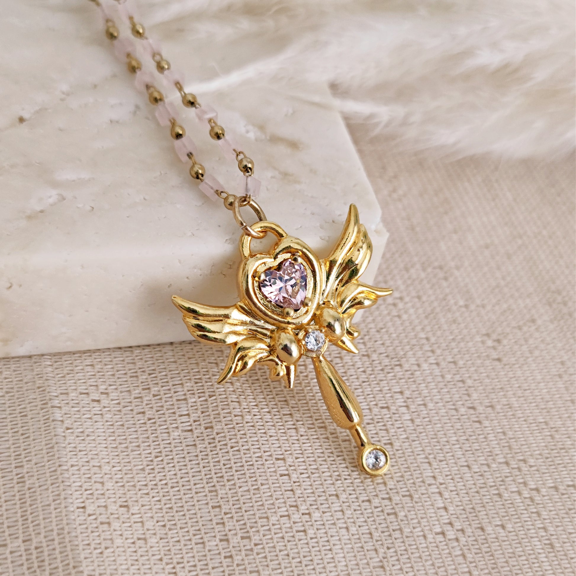 Secret Garden Key Necklace in Brass or Silver