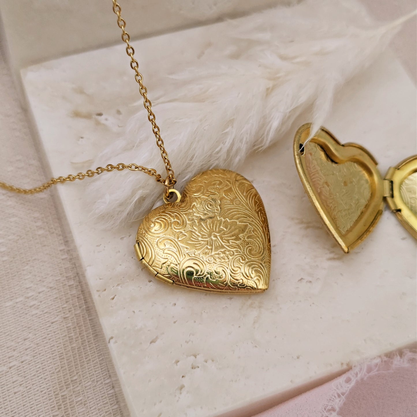 Heart Locket Necklace, Friendship Necklace, Medium size