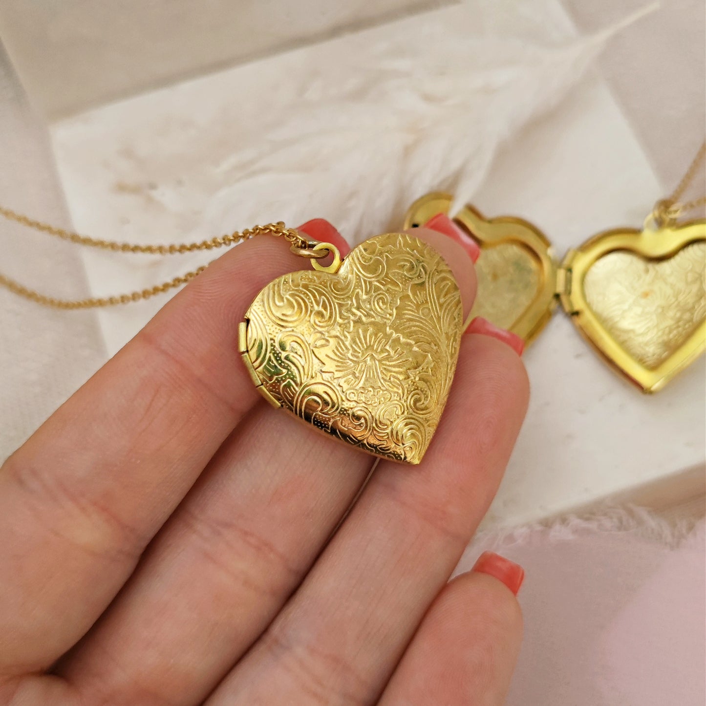 Heart Locket Necklace, Friendship Necklace, Medium size