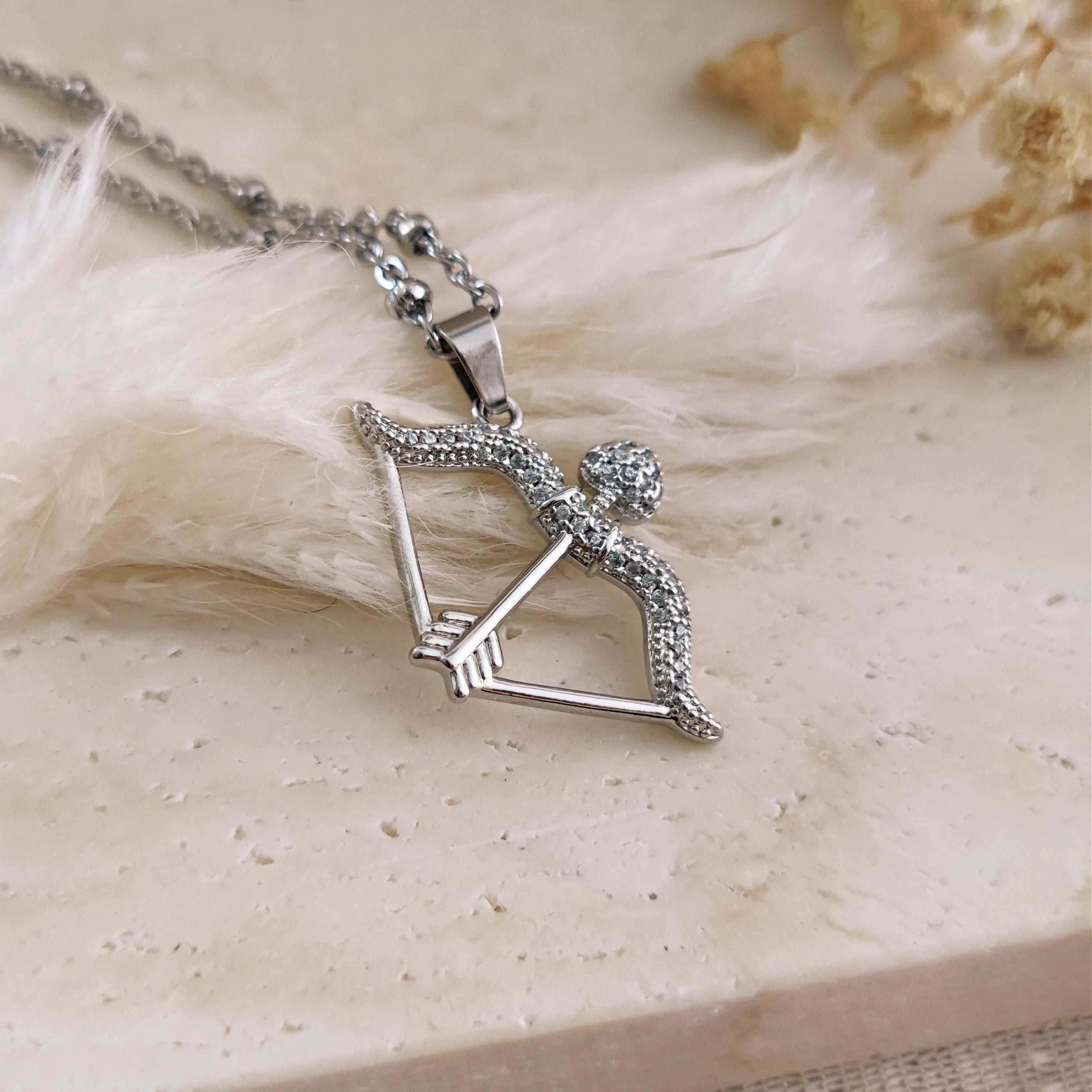 Archer Necklace, Bow and Arrow Necklace, Archery Necklace