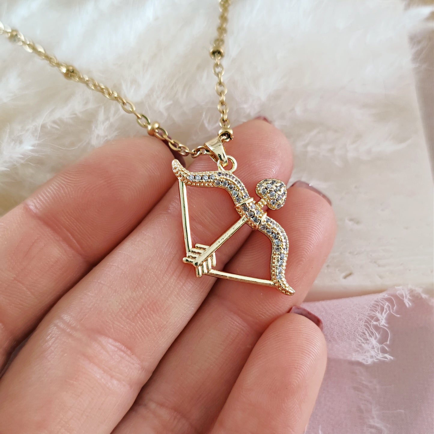 The Archer Necklace, Bow and Arrow Necklace, Archery Necklace, Bow Arrow Cupid Lover Necklace