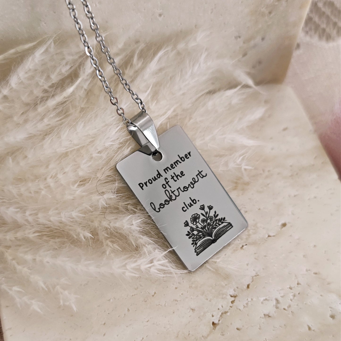 Proud Member of Bookrovert Club Necklace, Booktrovert Necklace, Bookish Necklace, Reader Enthusiast