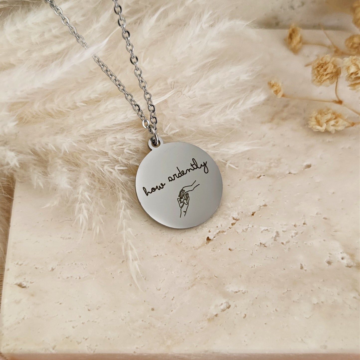 How Ardently Pride & Prejudice Necklace, Mr. Darcy Bookish Necklace, Jane Austen inspired Necklace, Light Academia Engraved Necklace