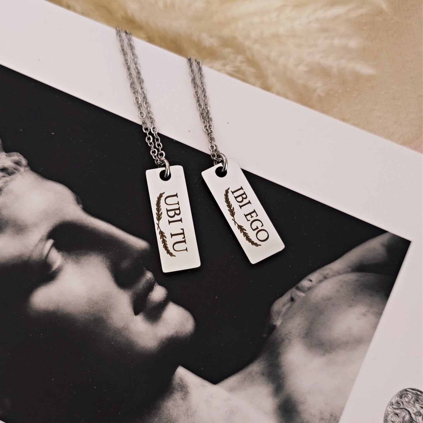 "Ubi tu, Ibi Ego" necklaces with engraving