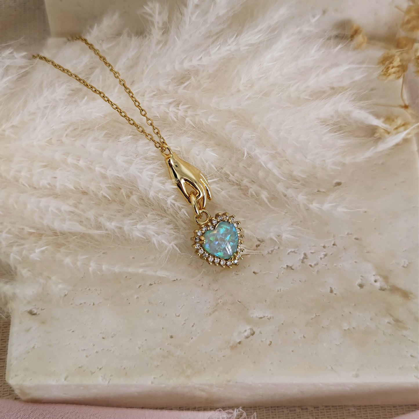 "Keeper of My Heart" necklace with opal