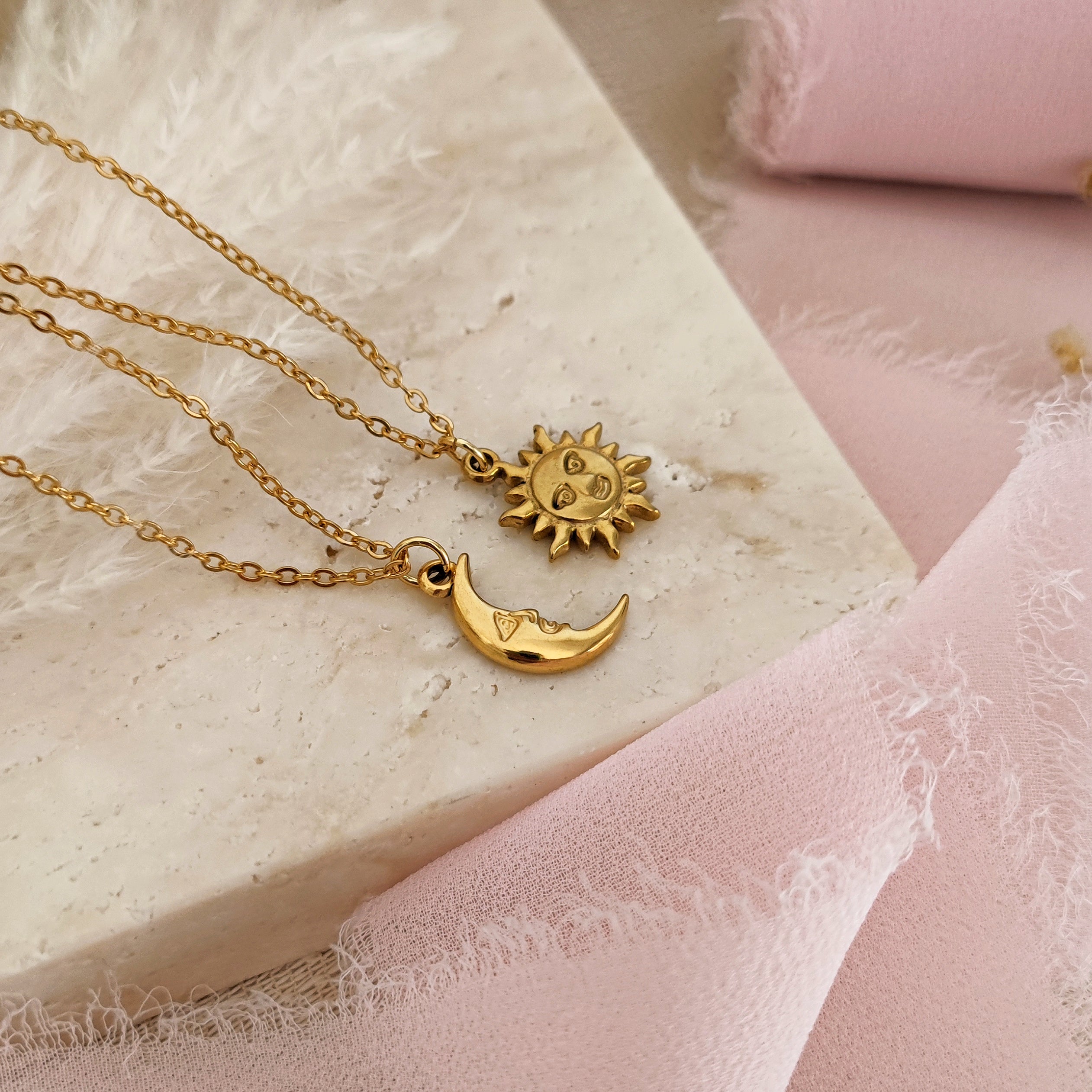 Collana Vintage Sunburst Con Cristallo E Opale – Gioiello Boho Luna E Stelle, Regolabile