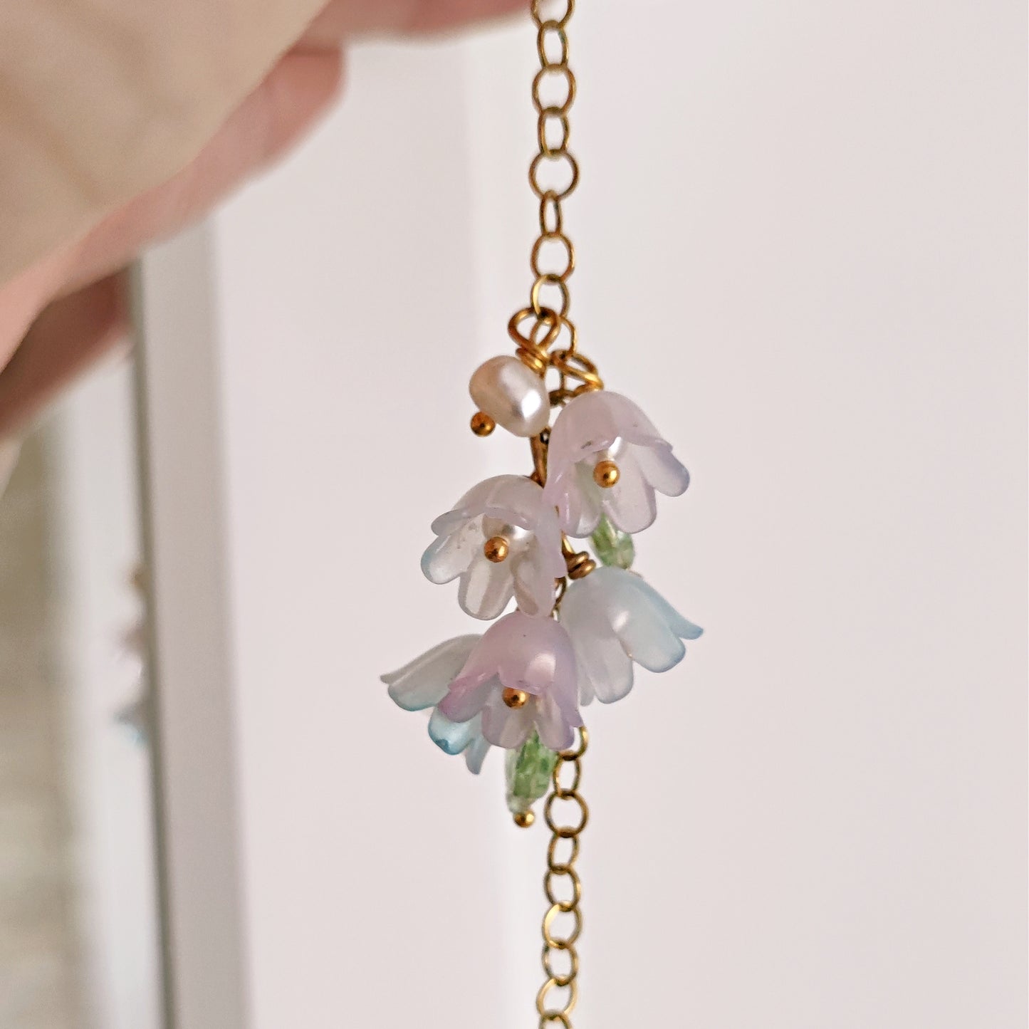 Fairycore Flower Bracelet, Lily of Valley Pastel Bracelet, Y2K Floral Lily Bracelet, Cottagecore Fairy Bracelet, Bell Flower Bracelet