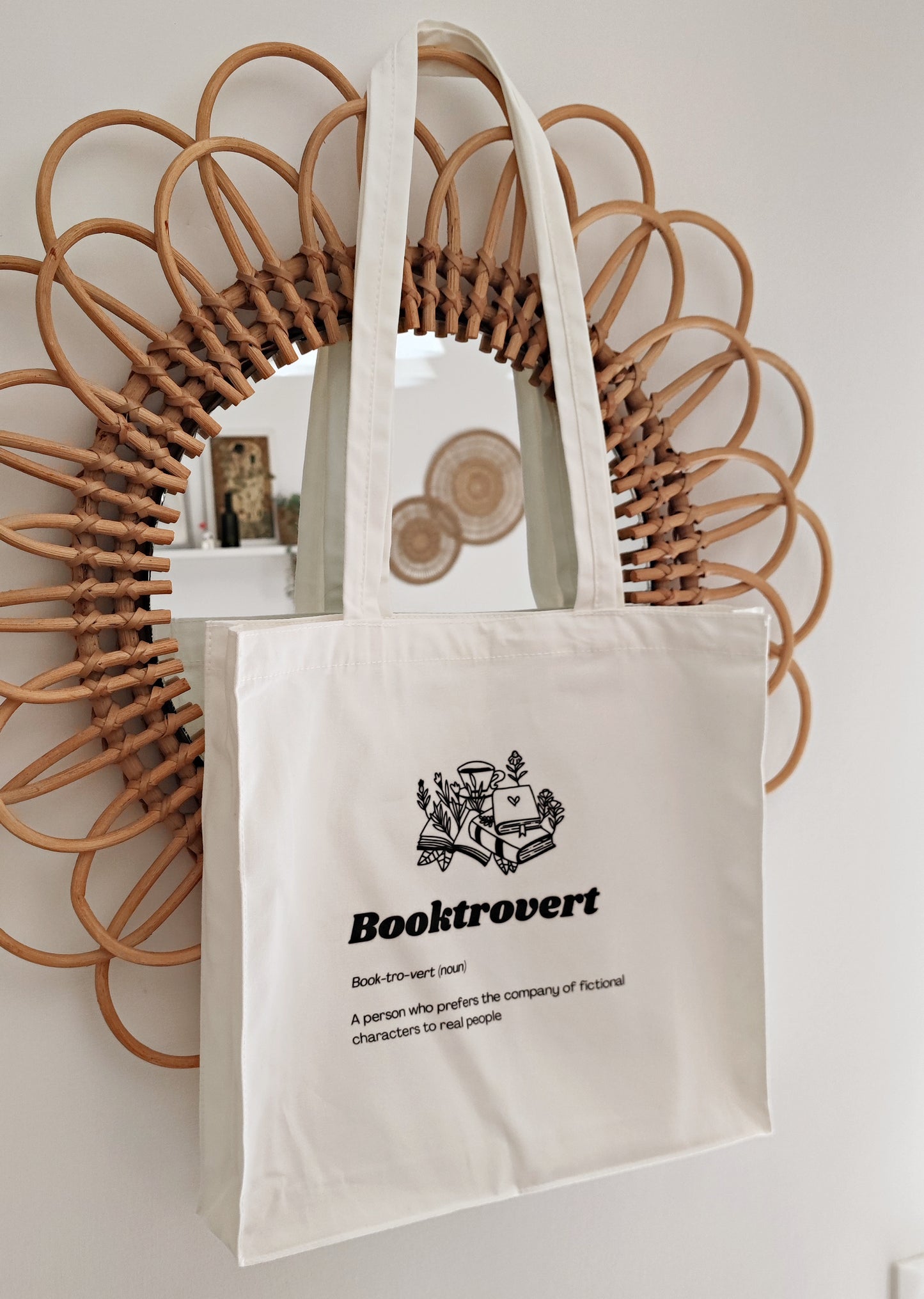 Booktrovert Tote Bag, Bookish Shopping Bag, Bookaholic Tote Bag, Book Lovers Aesthetic, Dark Academia, Bookish Gift