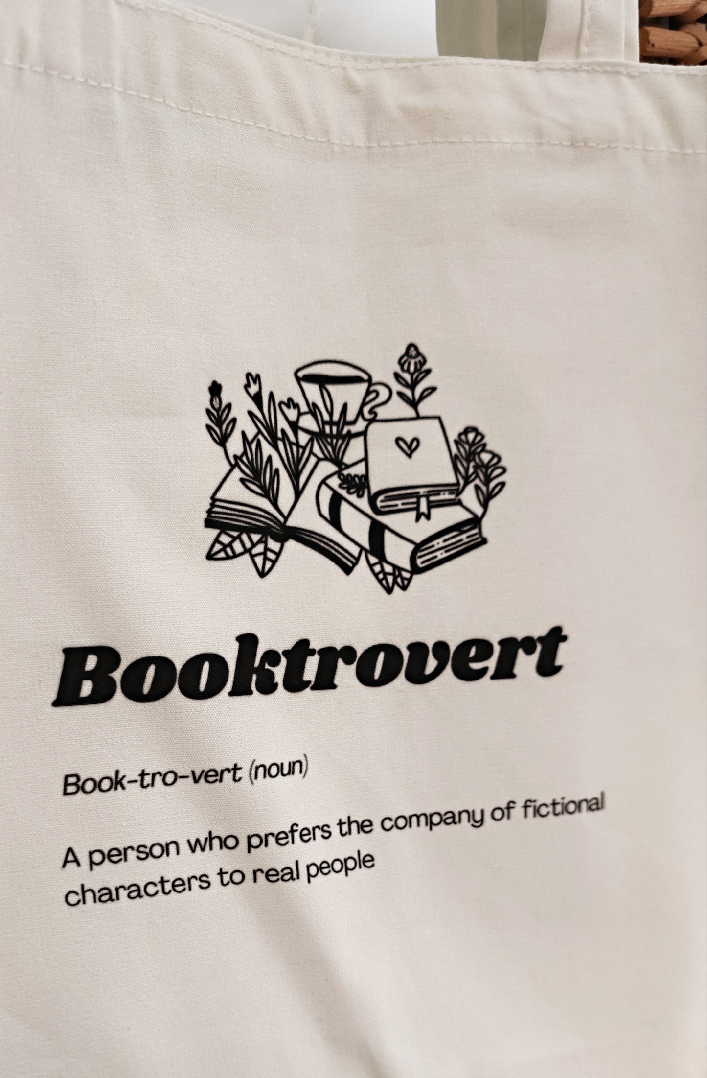 Booktrovert Tote Bag, Bookish Shopping Bag, Bookaholic Tote Bag, Book Lovers Aesthetic, Dark Academia, Bookish Gift