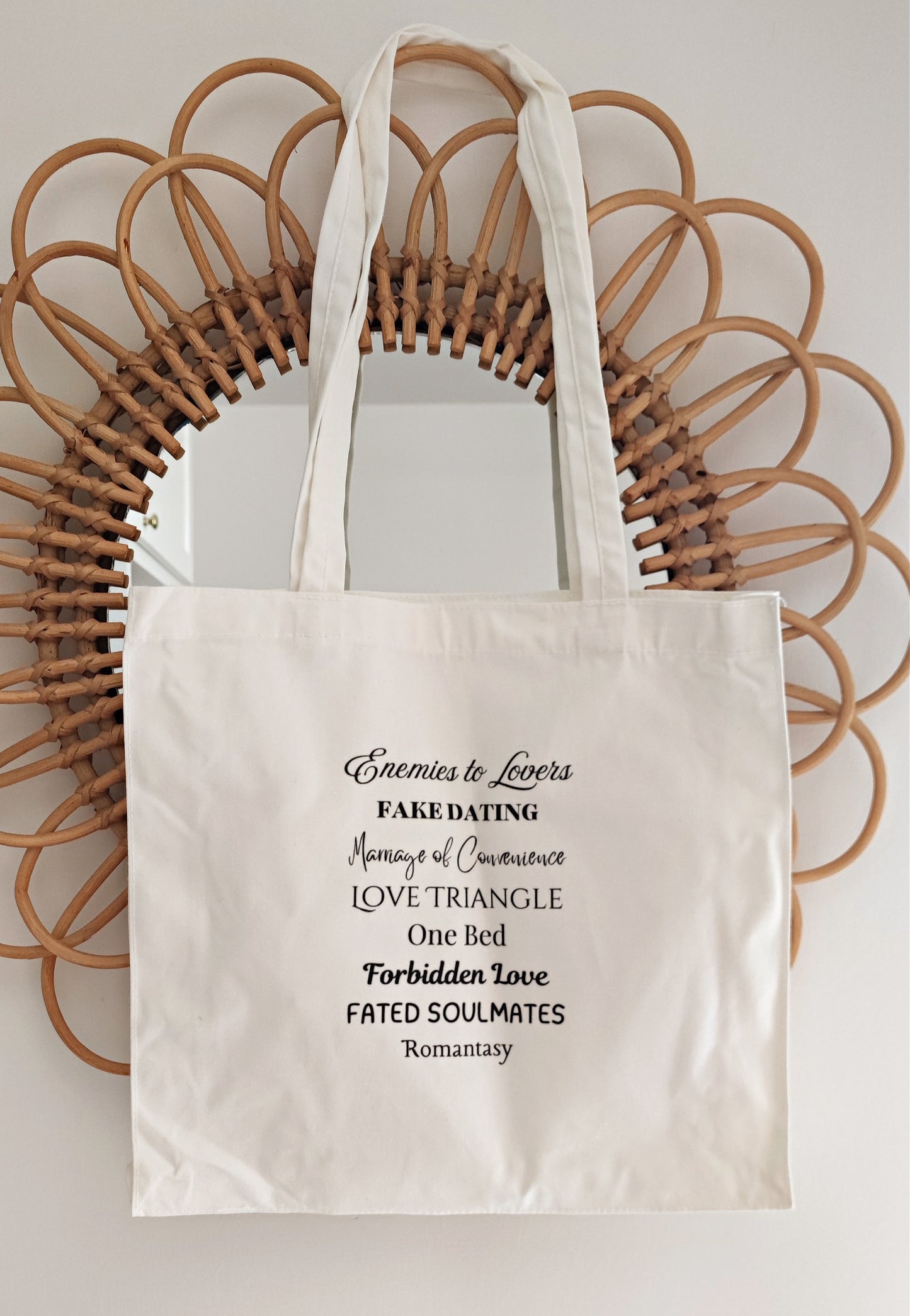 Book Tropes Tote Bag, Bookish Shopping Bag, Romantasy Tote Bag, Book Lovers Aesthetic, Dark Academia, Bookish Gift, Enemies to Lovers