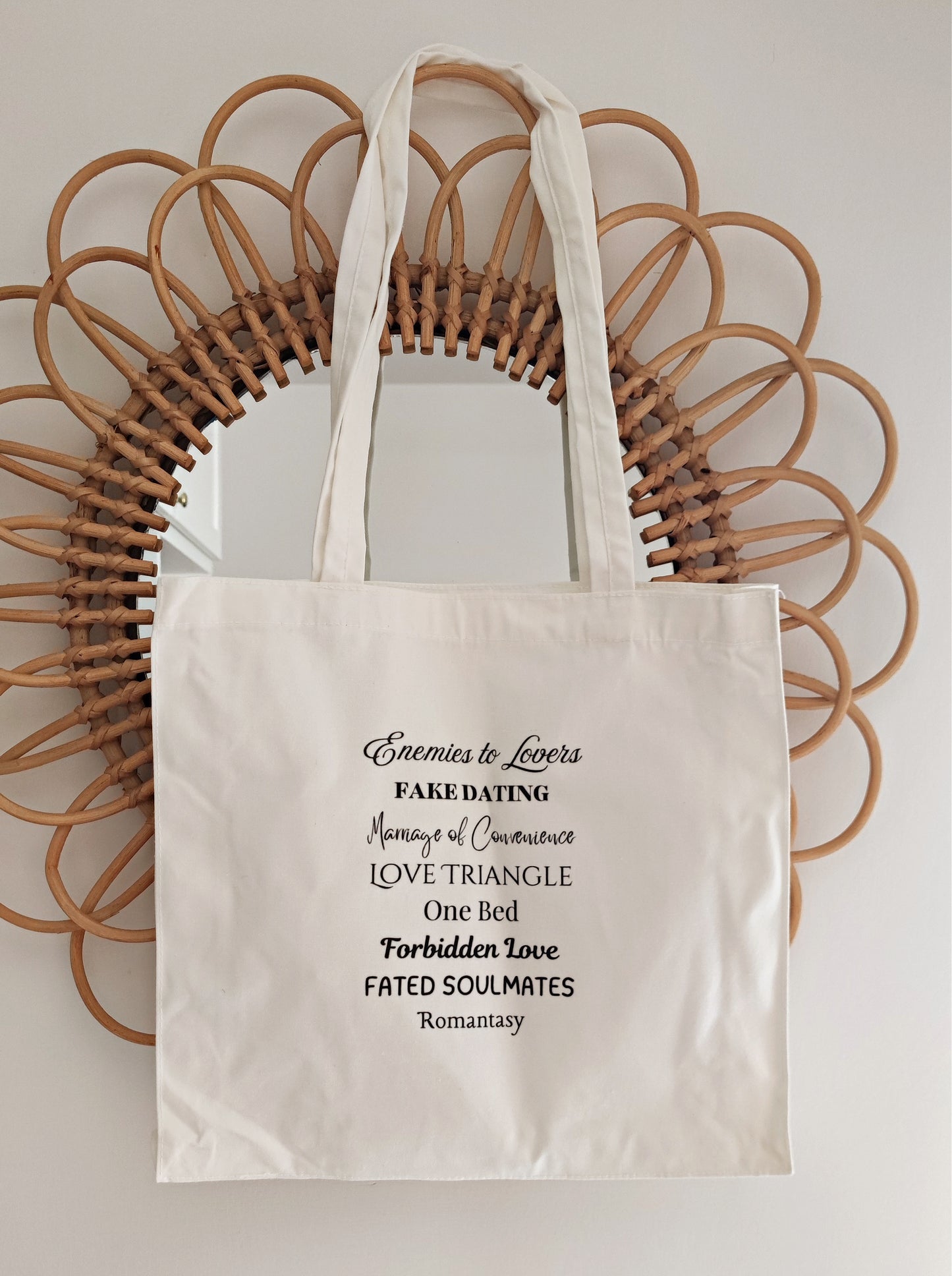 Book Tropes Tote Bag, Bookish Shopping Bag, Romantasy Tote Bag, Book Lovers Aesthetic, Dark Academia, Bookish Gift, Enemies to Lovers