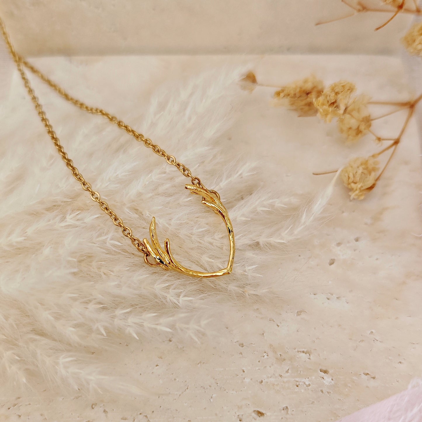 Collana Corna di Cervo, oro o argento