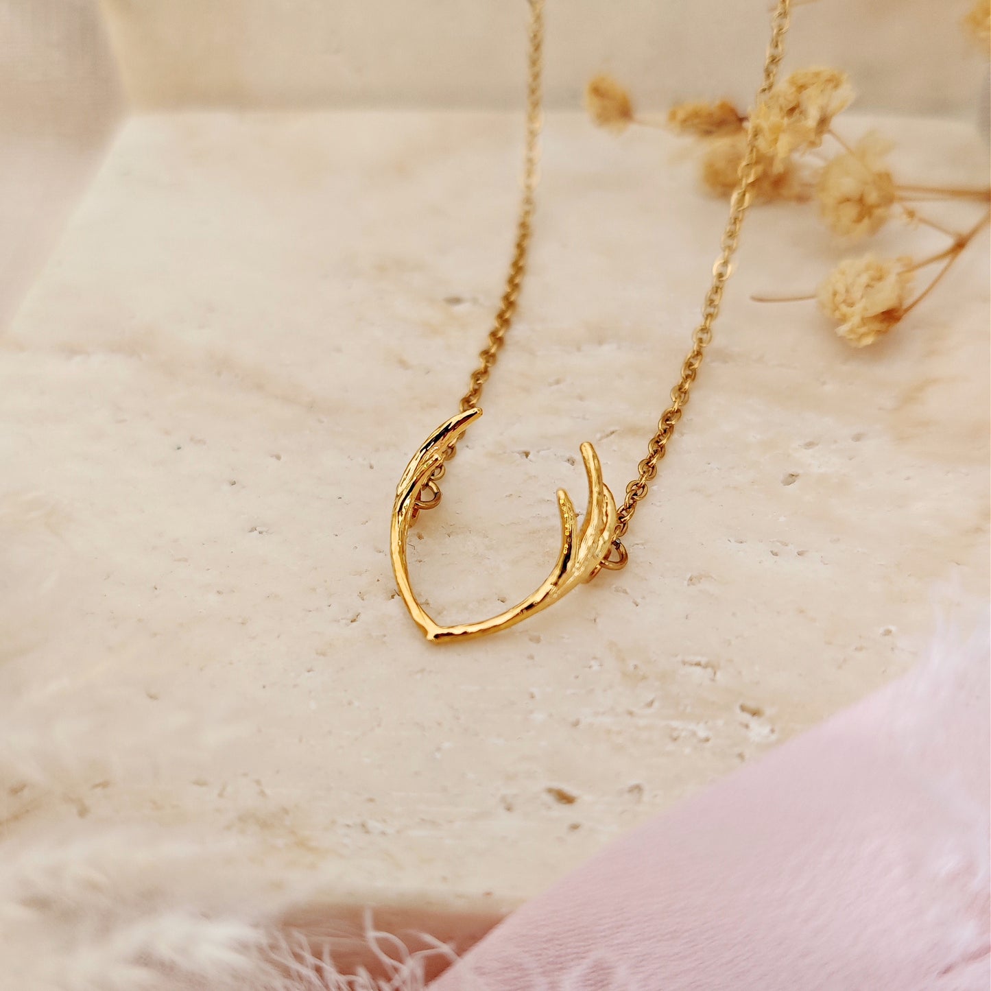 Collana Corna di Cervo, oro o argento