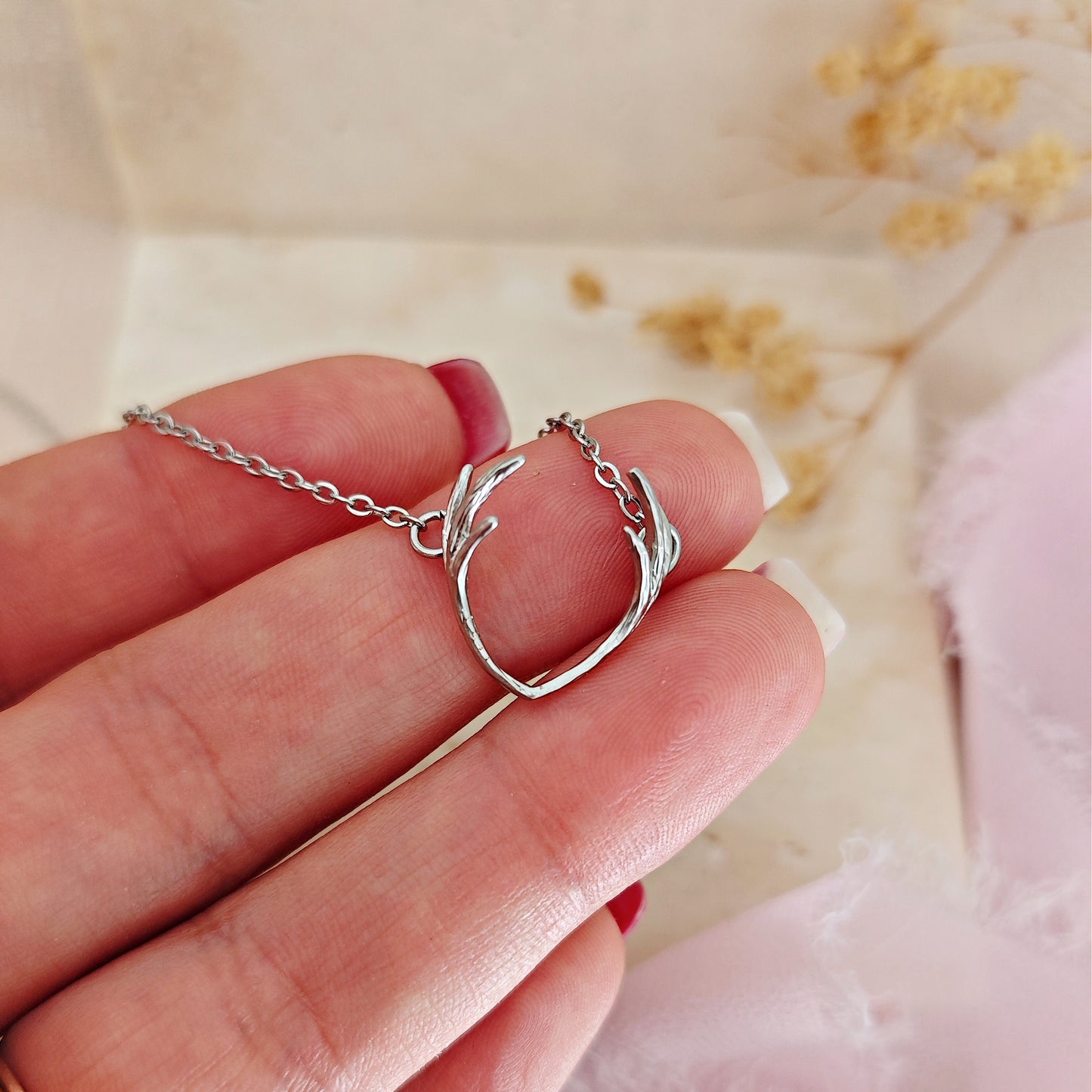 Collana Corna di Cervo, oro o argento