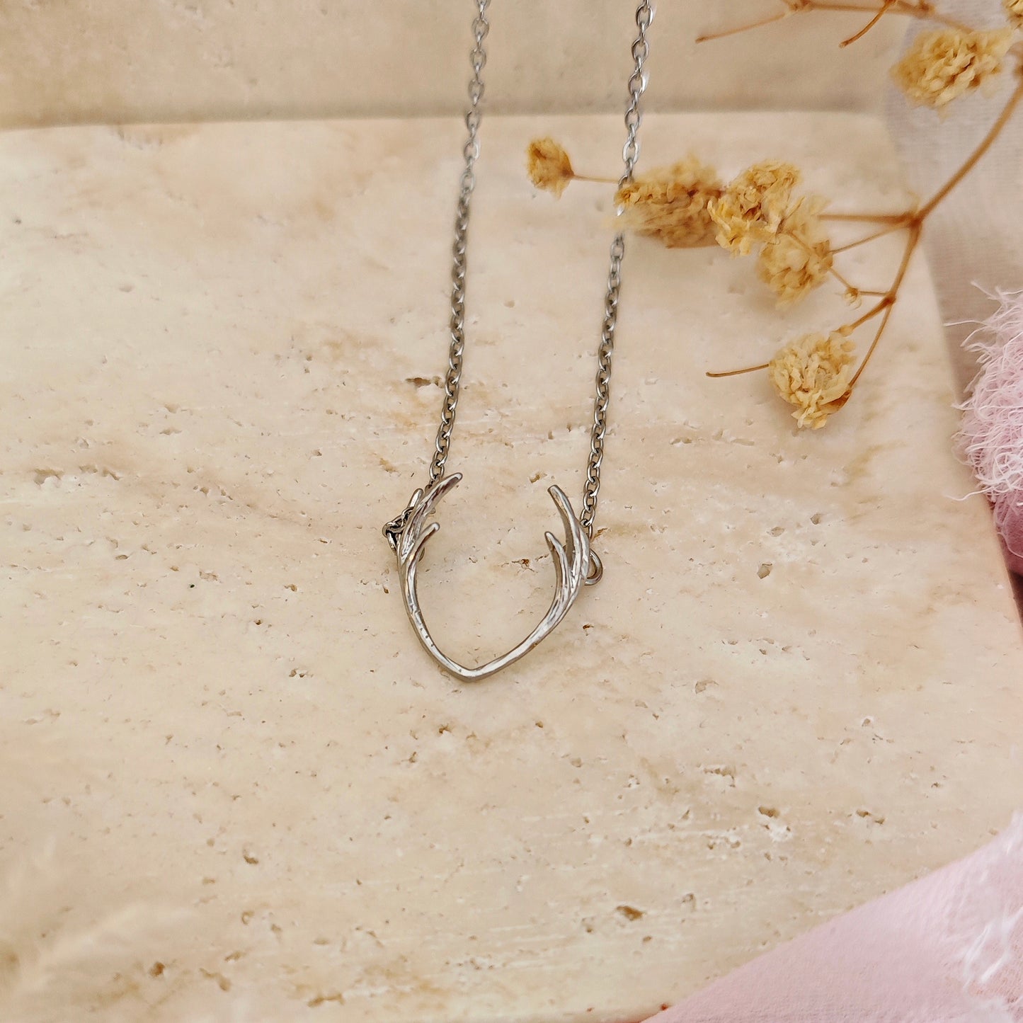 Collana Corna di Cervo, oro o argento
