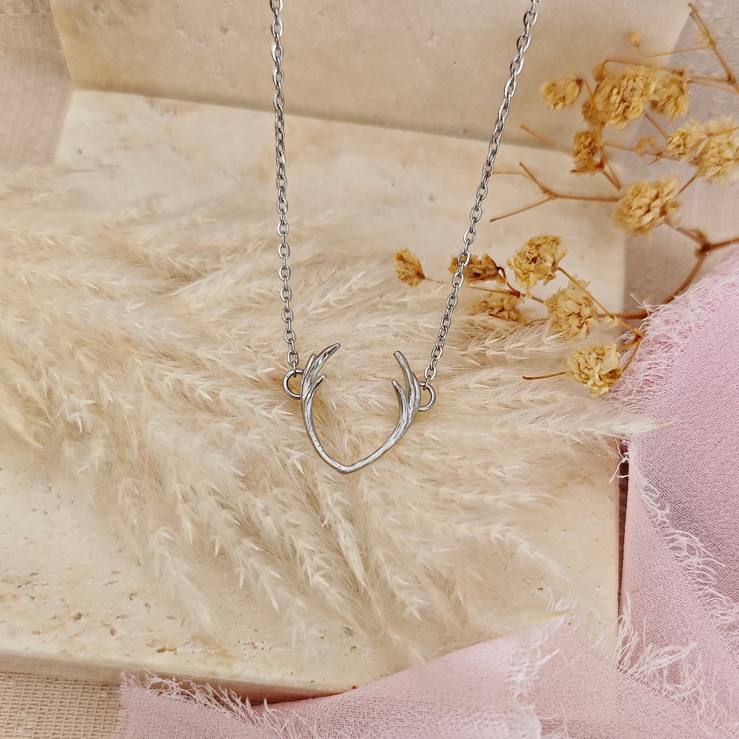 Collana Corna di Cervo, oro o argento