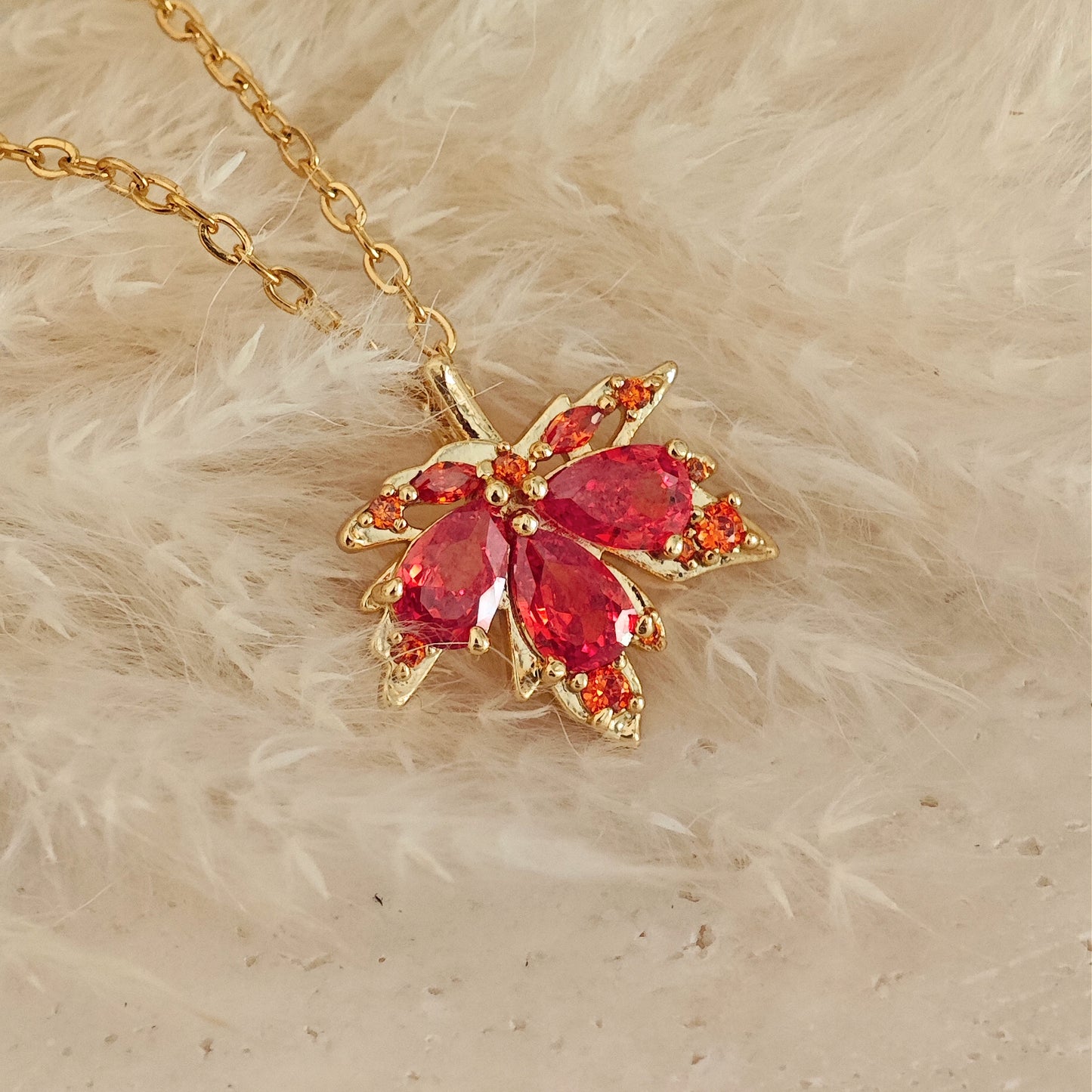 "Magic Maple" necklace, Red