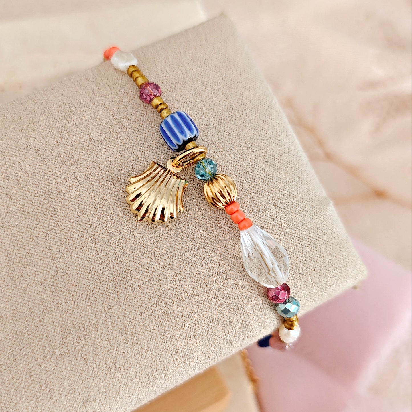 Bracciale "Boho Tidal" con perline e occhio turco