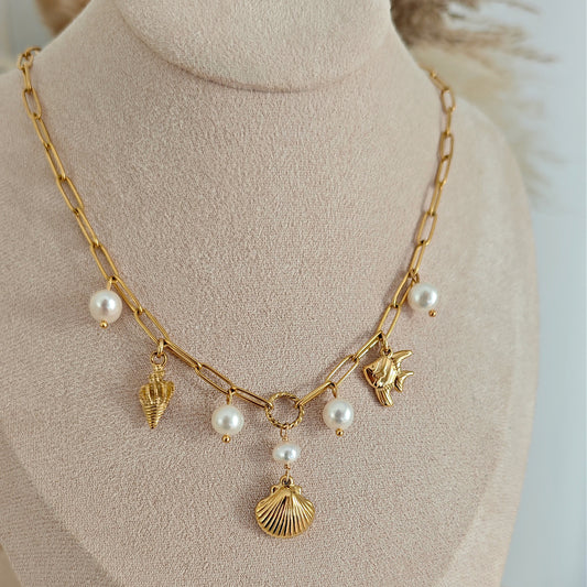 Collana "Seashell Whisper" con perle di fiume