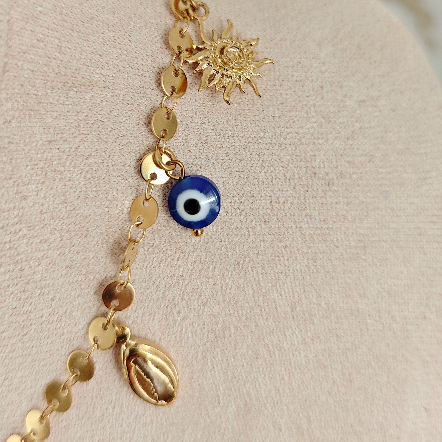 Collana "Summer Muse" con cuore e perle in ceramica