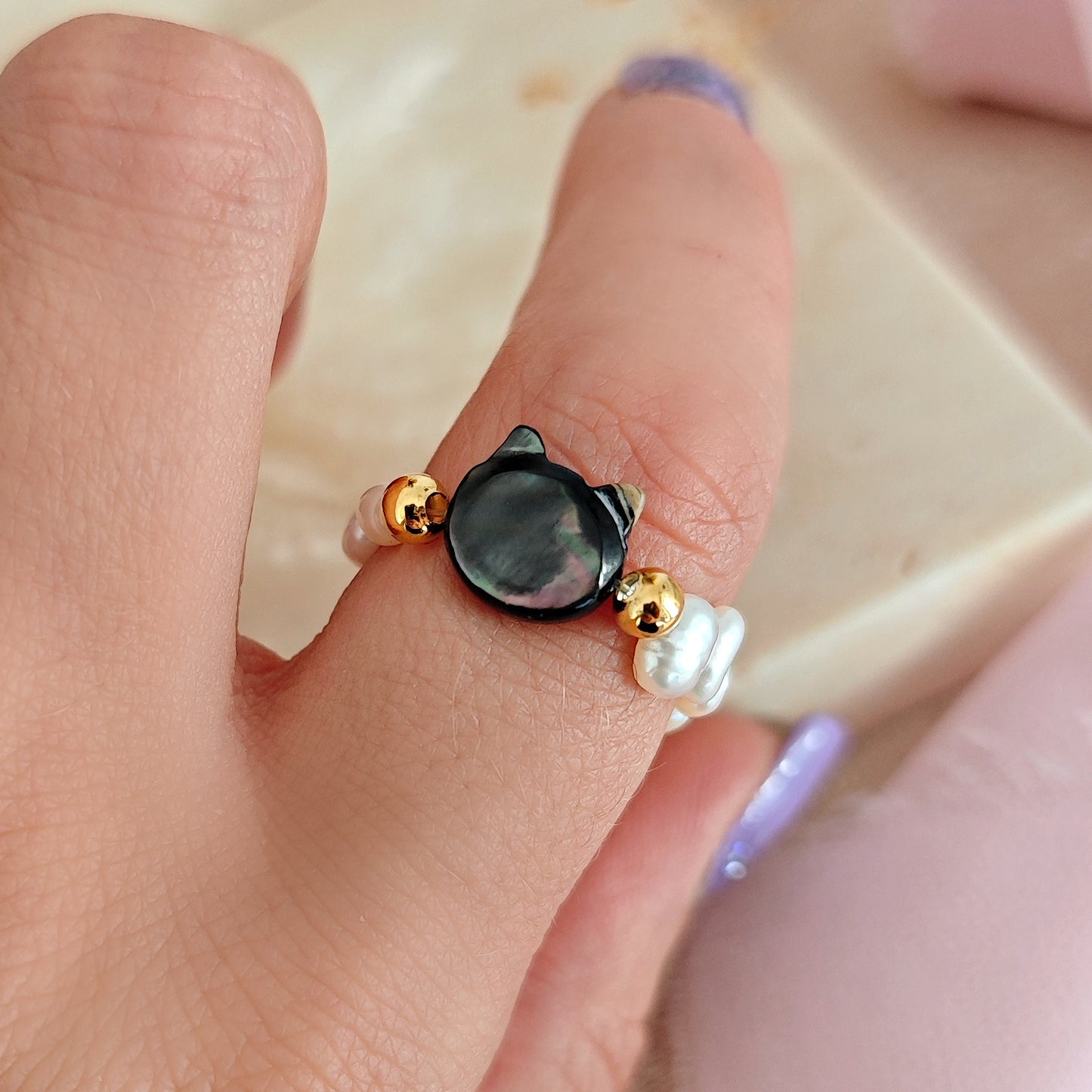 "Moonlight Treasure" Beaded Rings