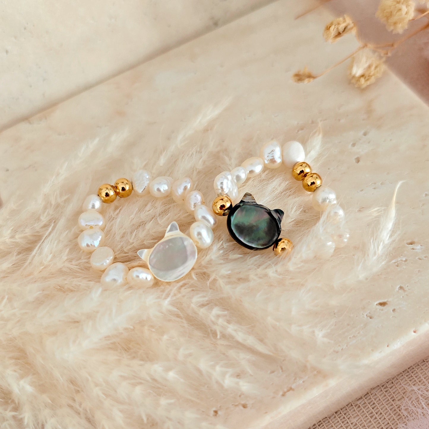 "Moonlight Treasure" Beaded Rings