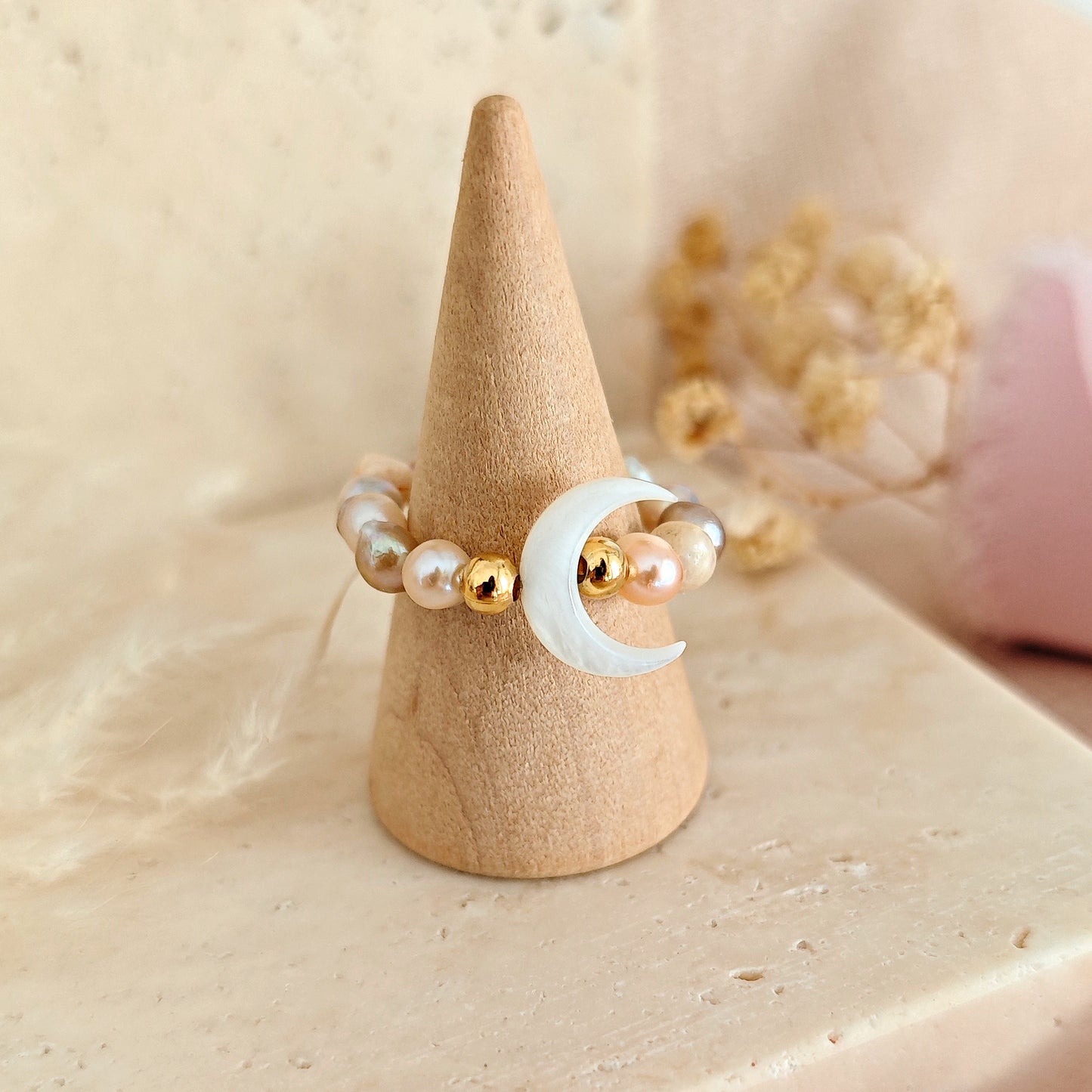 "Moonlight Treasure" Beaded Rings