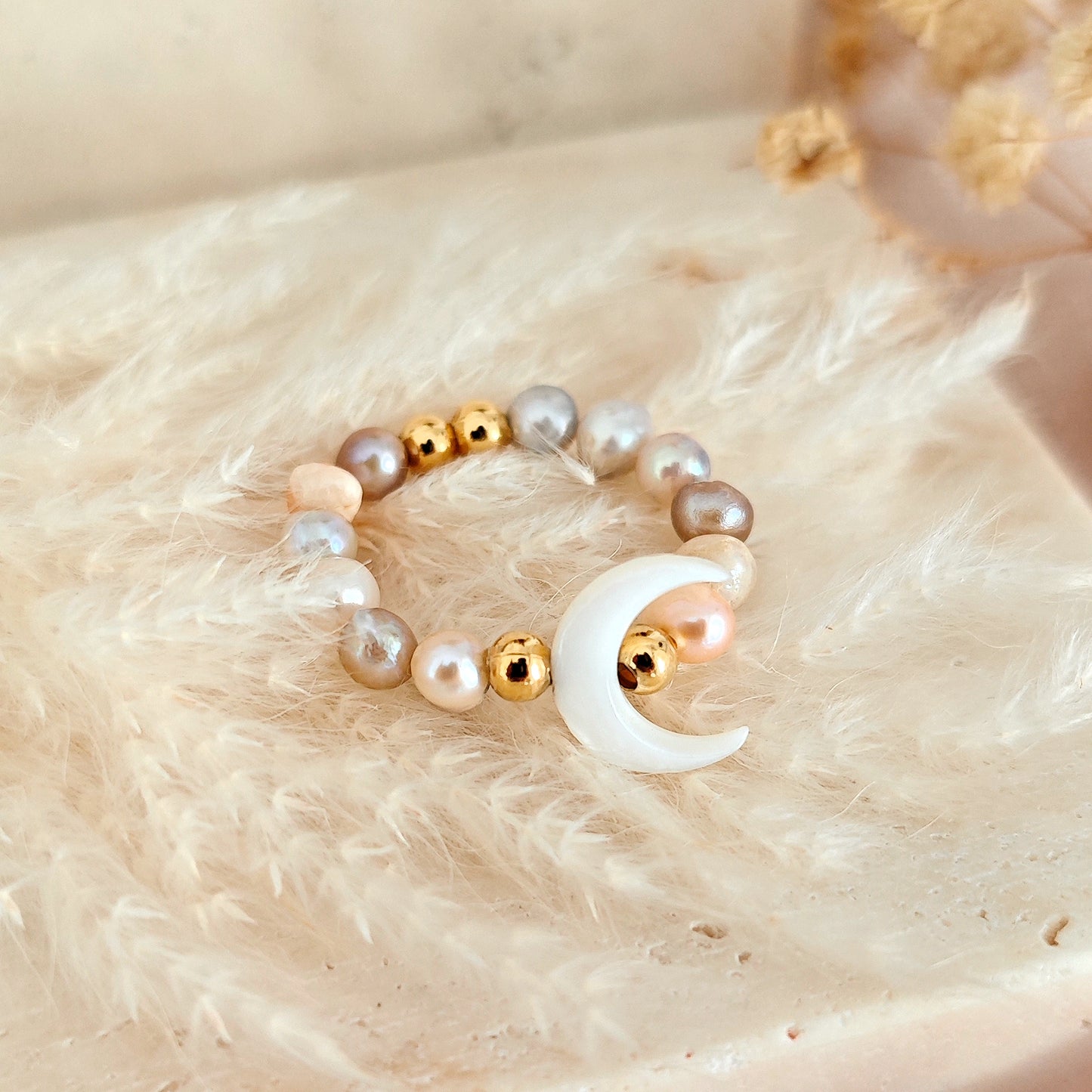 "Moonlight Treasure" Beaded Rings