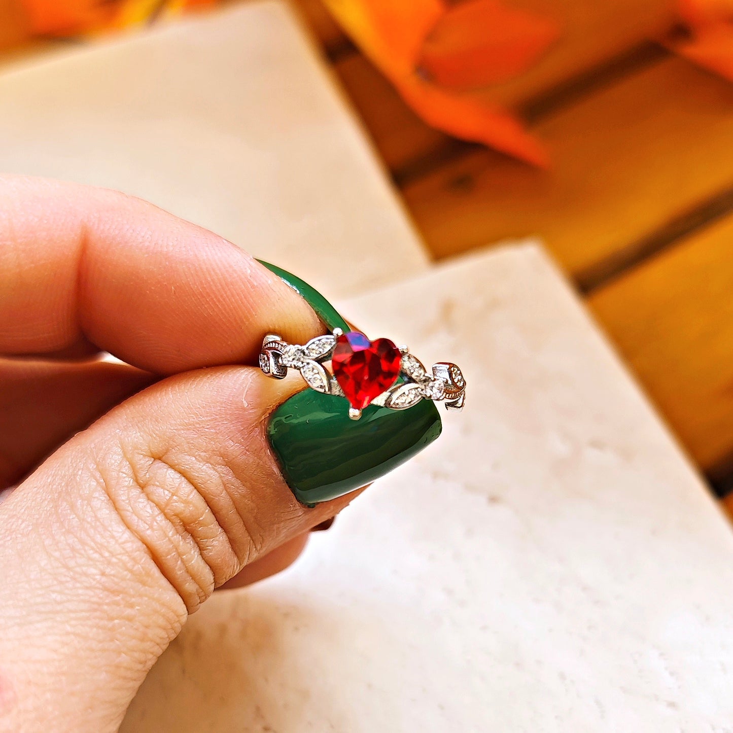 "Snow White" Ring, 925 sterling silver