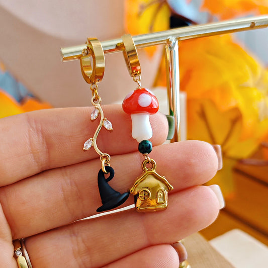 "Mushrooms and Witches" Earrings