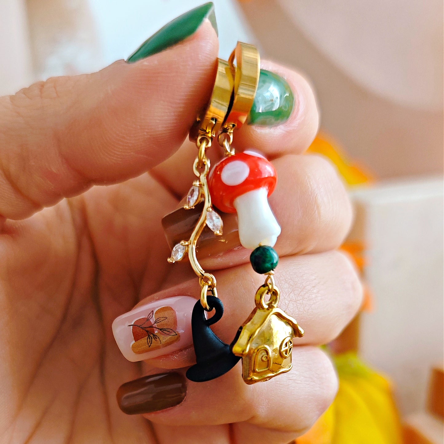 "Mushrooms and Witches" Earrings