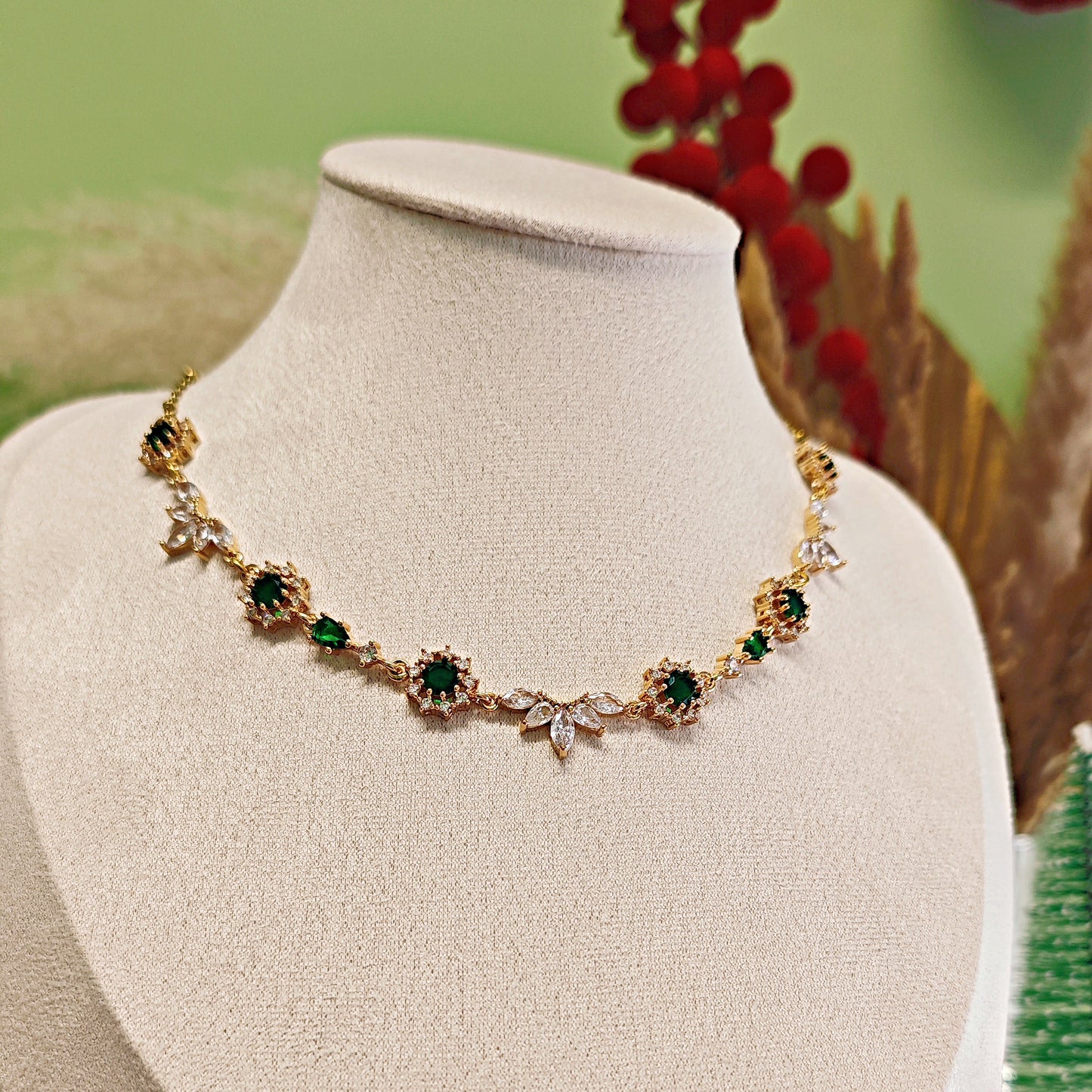 "Francesca" choker necklace with midnight blue crystals