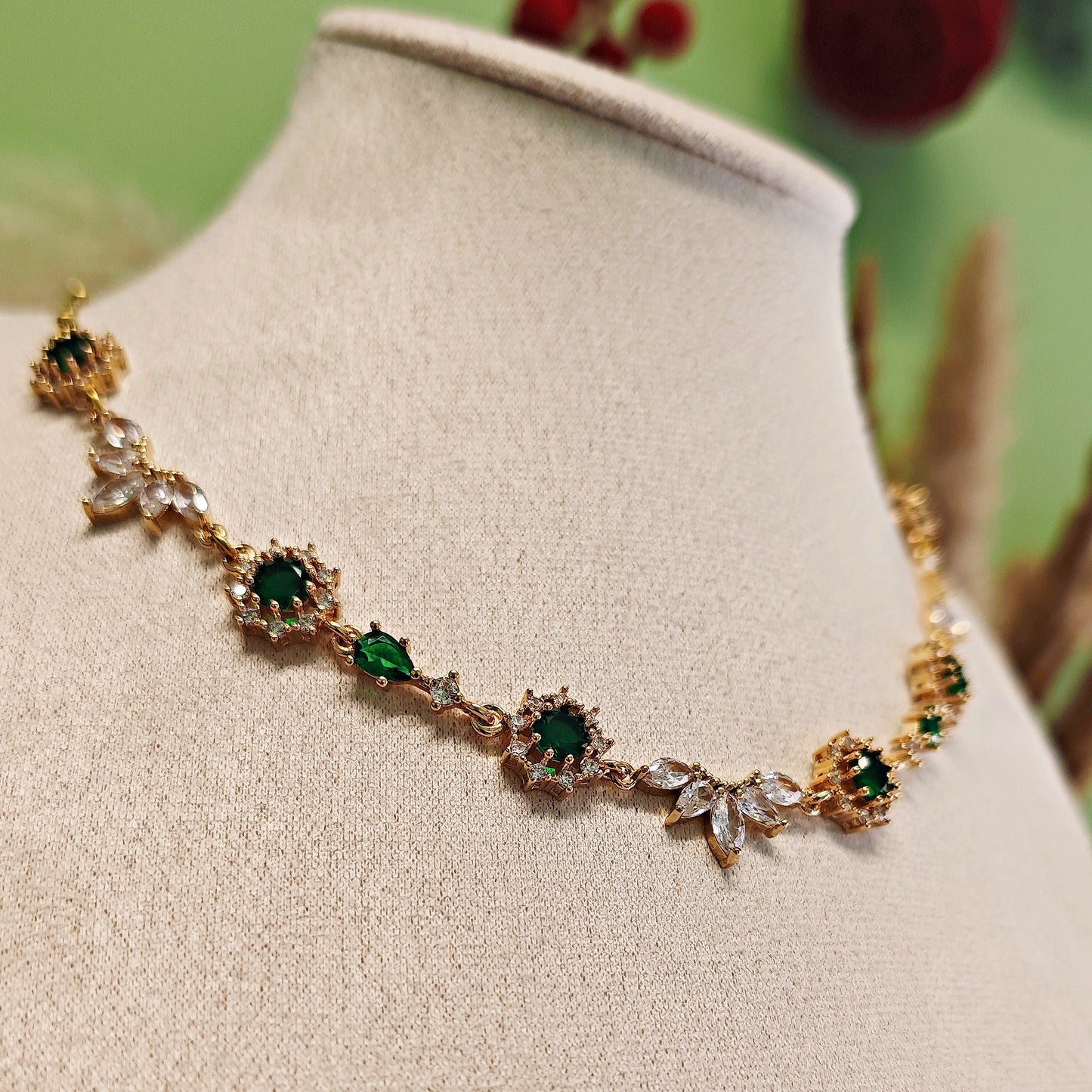 "Francesca" choker necklace with midnight blue crystals