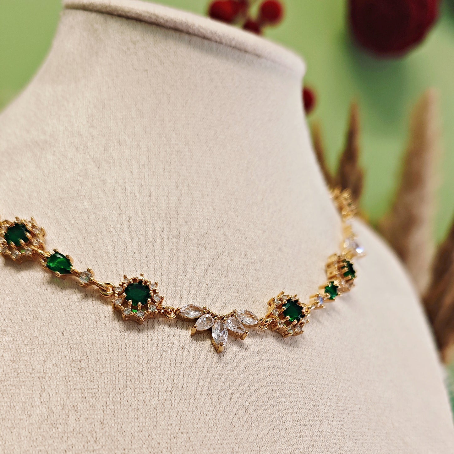 "Francesca" choker necklace with midnight blue crystals