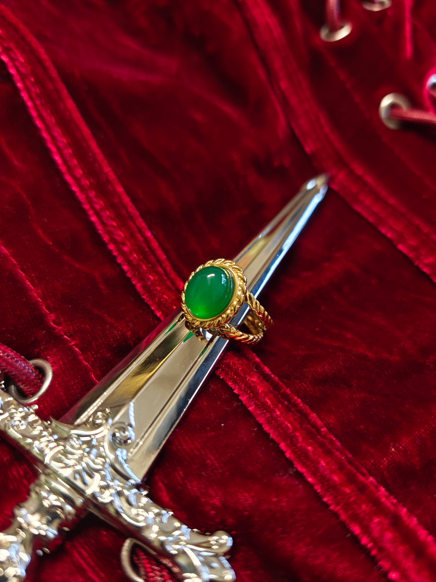 "Bound by the Lake" Jasper Ring