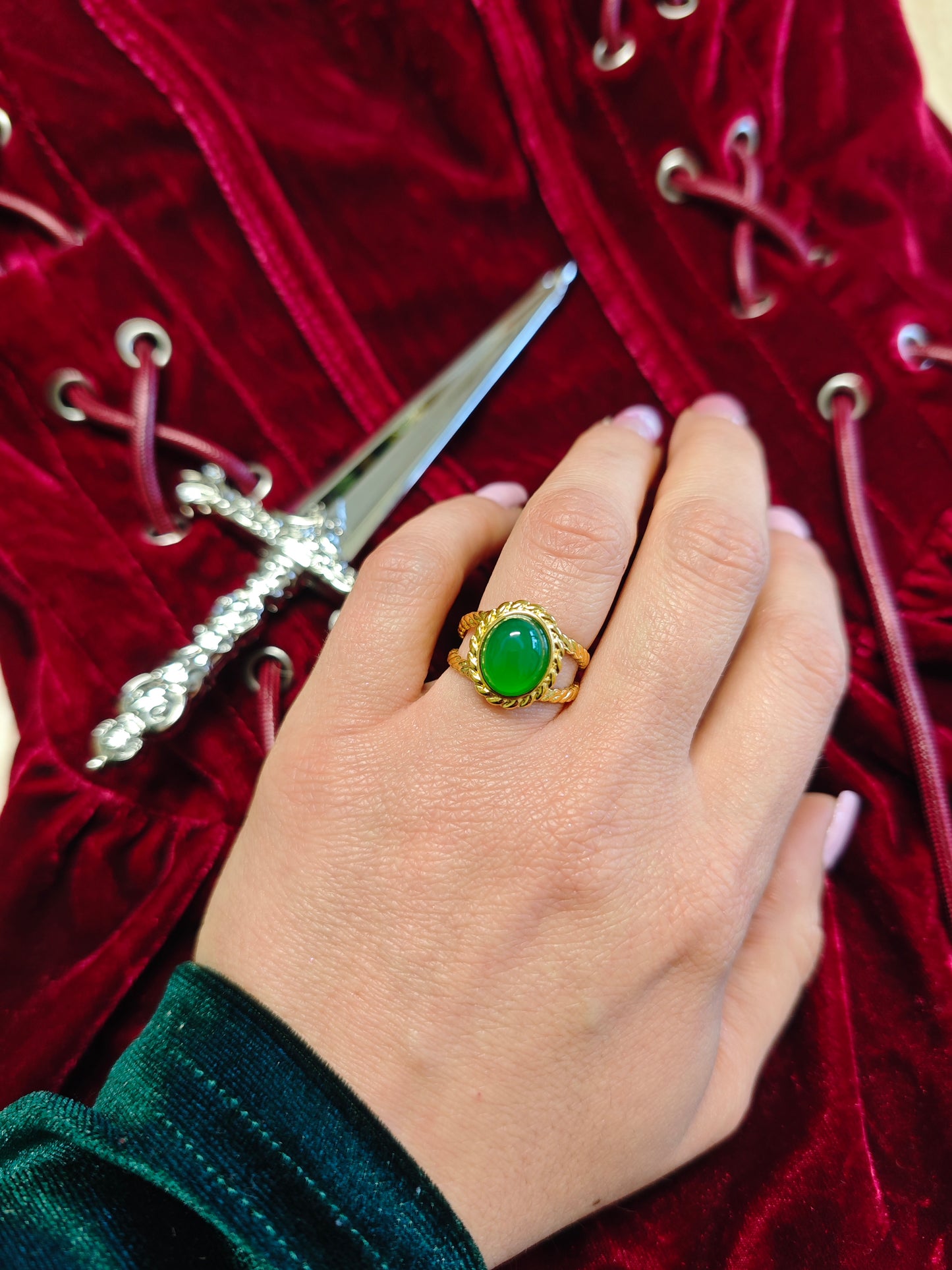 "Bound by the Lake" Jasper Ring