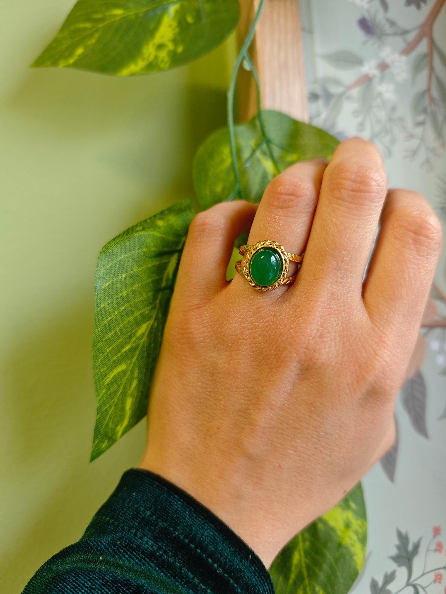 "Bound by the Lake" Jasper Ring
