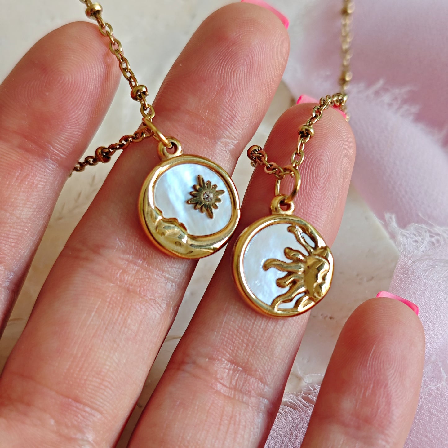 Collane friendship "My Sun" e "My Moon" in acciaio inox